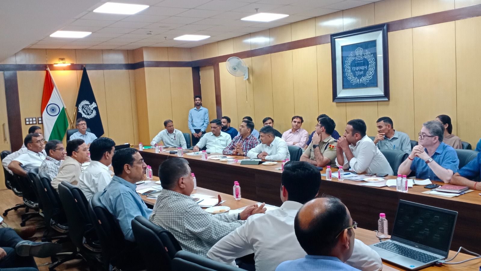 Lamrod presenting to Rajasthan Police leadership and government officials at Rajasthan Police Headquarters, Jaipur